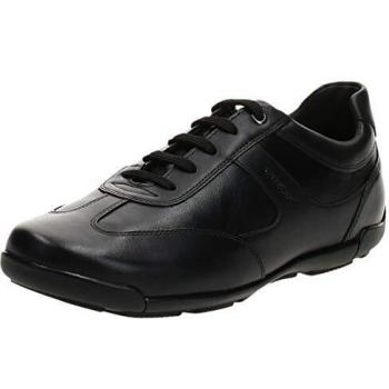 Geox Edgware Black Leather Sneakers EU 42