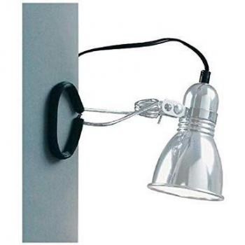 Lámpara de pinza Photo en aluminio brillante E27, máxima 40W, IP20