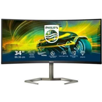 Philips Momentum 34M1C5500VA/00 34 Curved WQHD 3440 x 1440 LED LCD Monitor with FreeSync Premium, 165Hz Refresh Rate, Black