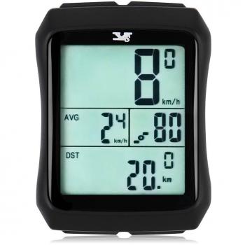 Ordenador de bicicleta, con encendido automático Sensor de cadencia inalámbrico impermeable bicicleta velocímetro retroiluminación LCD pantalla para pedal Cadence entrenamiento de velocidad, color negro