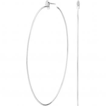 Pendientes de aro Urban de plata con circonita engastada en bisel