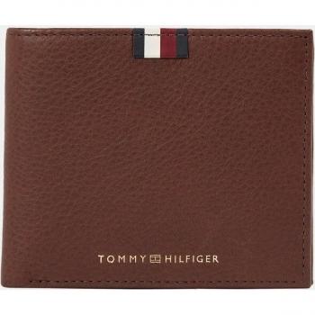 Cartera de piel marrón Tommy Hilfiger para hombre con tarjetero, billetero y monedero, Talla Única