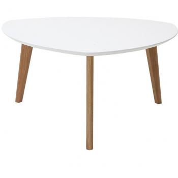 Mesa de centro escandinava blanca y madera clara L80 cm EKKA