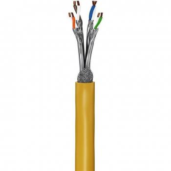GHMT Certified CAT 8.1 S/FTP Network Cable, Yellow, 50m - Copper Conductor (CU), AWG 22/1, Halogen-Free (LSZH)