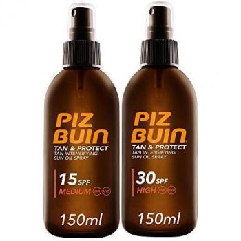 Piz Buin - Protector Solar, Tan & Protect Intensificador del Bronceado Aceite SPF 30 + SPF 15 - Pack 2 x 150 ml