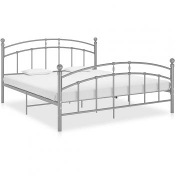 Estructura de cama de metal gris ciego 140x200 cm