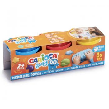 Pasta de Modelar Carioca Baby Dough Bote 75 g Set de 3 Colores Surtidos