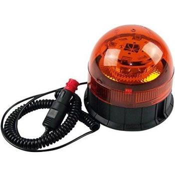 Luz de emergencia LED 12/24V con montaje magnético y ventosa, color naranja