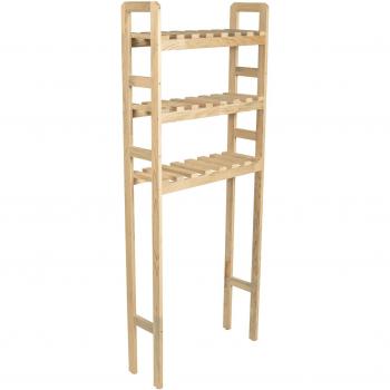 Estante para lavadora 3 niveles pino natural 160 x 64 x 21 cm