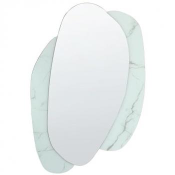 Espejo de pared moderno blanco efecto mármol 80 x 117 cm Pannes
