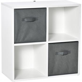Estantería para Libros de 4 Cubos con Cajones