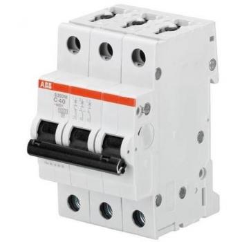 ABB S203M-C20 Miniature Circuit Breaker, 3-pole, C-curve, 20A