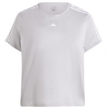Camiseta de Fitness Adidas AEROREADY Essentials 3 Rayas Plus Size Mujer Glory Grey