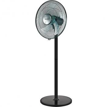 Ventilador de Pie 50W con Base Redonda, 5 Aspas, Bajo Nivel de Ruido y Gran Caudal de Aire 40cm - Color Negro