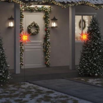 Lámpara de Navidad LED Estaca Tierra Plegable 57 cm Roja, Amarillo y más