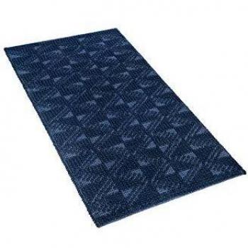 Alfombra de lana azul marino 80 x 150 cm estilo costero Savran