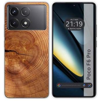 Funda de Silicona para Xiaomi Poco F6 Pro 5G Diseño Madera 04