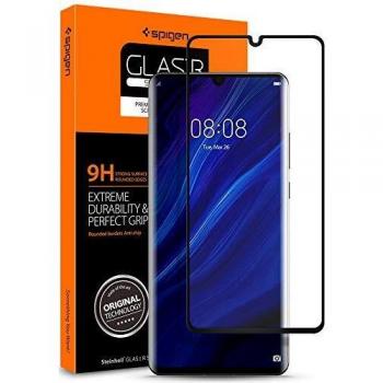 Protector de Pantalla Spigen GLAS.tR Slim para Huawei P30 Pro - Negro