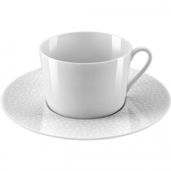 Set de 6 tazas de té con platillo de porcelana blanca Medard de Noblat 22 cl