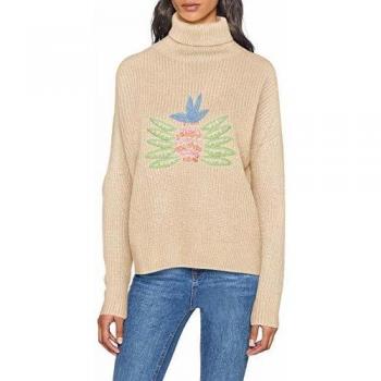 Pepaloves Pineapple EMB.Sweater Beige Jersey, Mujer, Beige