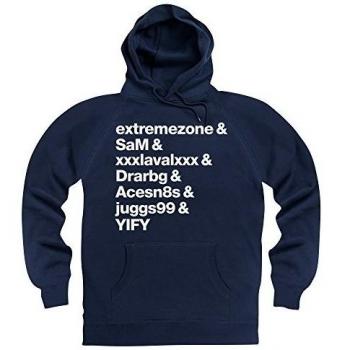Torrent Uploaders Sudadera con capucha, Para hombre, Azul marino, XL