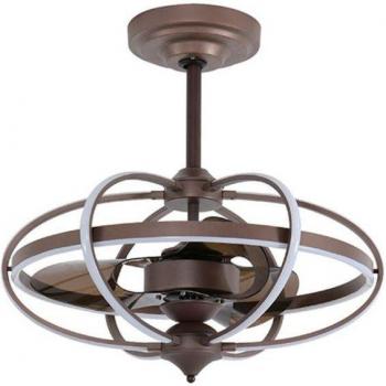 Ventilador de Techo Imbat Lumit 152W con Luz, Mando a Distancia, 3 Aspas, Color Marrón, Diámetro Ø65 cm