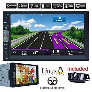 Coche Bluetooth GPS Navigation MP5 2 DIN 7 pulgadas de pantalla táctil auto radio receptor estéreo del vehículo Multimedia PC Sistema No-DVD con la cámara del revés HD