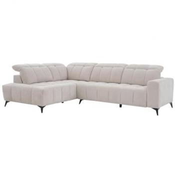 Sofá Rinconera Izquierda Relax Eléctrico con Asiento Deslizante de Tela Beige LAMPARO