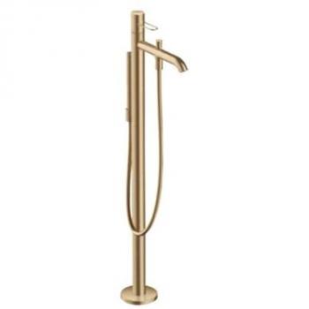 Mezclador monomando de baño Hansgrohe Axor Uno, de pie, con mango tipo estrangulador, proyección 259mm, color bronce cepillado