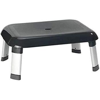 Taburete de Baño Secura Premium, Antideslizante, para Niños y Adultos, de Aluminio y Plástico, 46.5x20x36 cm, Color Gris