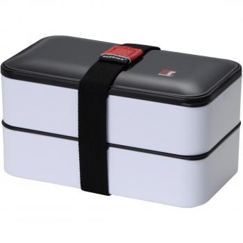 Bergner Walking Business Set hermético 2 Capas + Cubiertos, Blanco, 11x18.5x10.9 cm