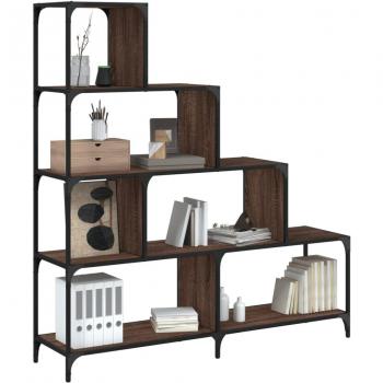 Librería de 4 peldaños marrón roble 139x33,5x149 cm madera multicapa