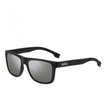 Hugo Boss 1647/S Men's Square Sunglasses - Black Plastic Frame, Sporty-Chic Design