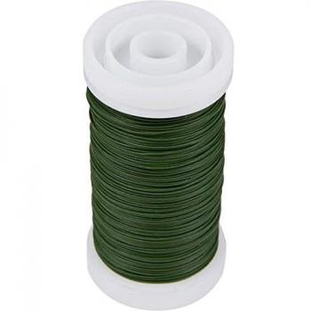 Rayher 2425013 Alambre para Flores, Verde Lacado, 0,35 mm de diámetro, en Bobina Bobina de 100 m, Material de Hierro, sin níquel, Alambre para Manualidades