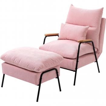 Sillón Relax con Reposapiés Tapizado en Pana