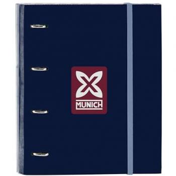 Carpeta de 4 Anillas 35mm con Recambio Munich Royal - Diseño Exclusivo, Material Duradero, Compatible con Hojas A4, Ideal para Uso Diario - 27x32x3.5 cm