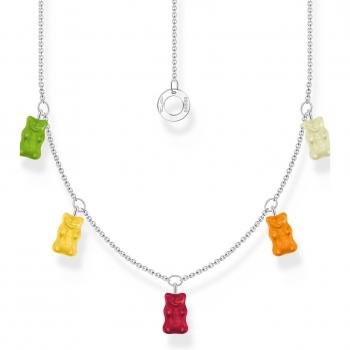 Thomas Sabo x HARIBO Colorful Gold Bear Silver Necklace with Crystal Glass