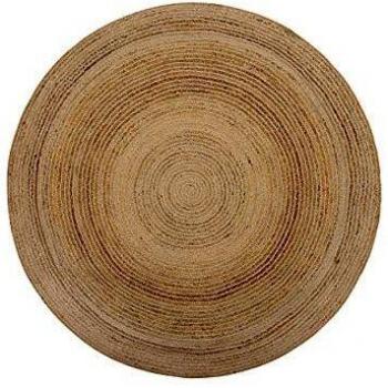 Alfombra Redonda de Yute Beige 140 cm Estilo Boho Rústico Trenzada para Baño, Sala de Estar, Cocina y Comedor