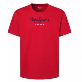 Camiseta de hombre Pepe Jeans Eggo N roja, manga corta, con logo estampado