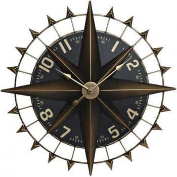 Reloj de Pared Hierro Brújula Vintage 80 x 7,5 x 80 cm