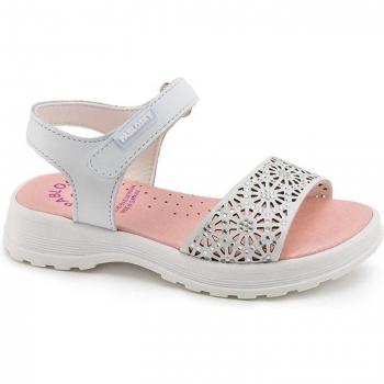 Sandalias Pablosky de piel blanco para niña