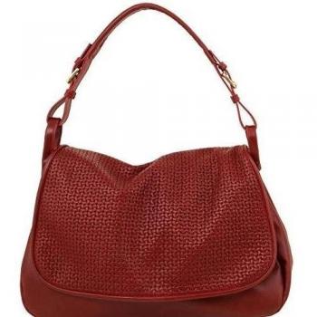 Tuscany Leather Venere - Bolso en piel con solapa tejida - TL141523