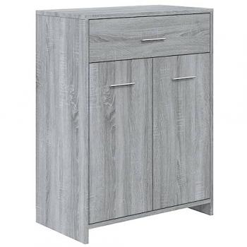 Armario de baño madera contrachapada gris Sonoma 60x33x80 cm