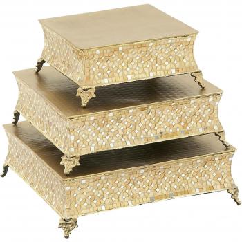 3-pc consuetudinario Metal Mosaico Soporte para tartas