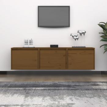 Muebles de soporte de TV de madera maciza de pino en color ámbar, 3 piezas