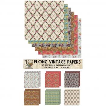 Paper Pack (24sh 6x6) Floral Patterns FLONZ Vintage Paper for Scrapbooking and Craft