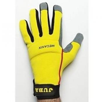Juba - Guante cuero sintetico spandex velcro 9 amarillo