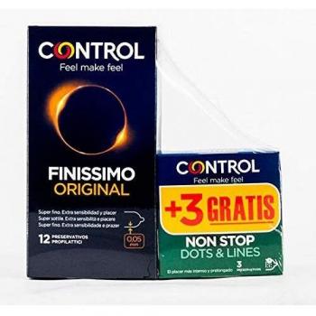 Control Finissimo Preservativos, 12Ud+REGALO Non Stop, 3Uds