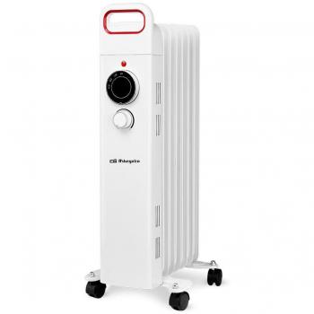 Radiador de Aceite Orbegozo RU1500, 7 Elementos Caloríficos, 3 Potencias, 1500W, Blanco