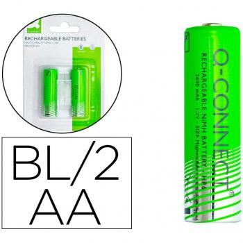 Pila recargable alcalina AA Q-Connect de 2 unidades